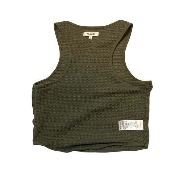 Madewell Women’s Knitted Olive Green Cropped Tank Top - Picture 8 of 10